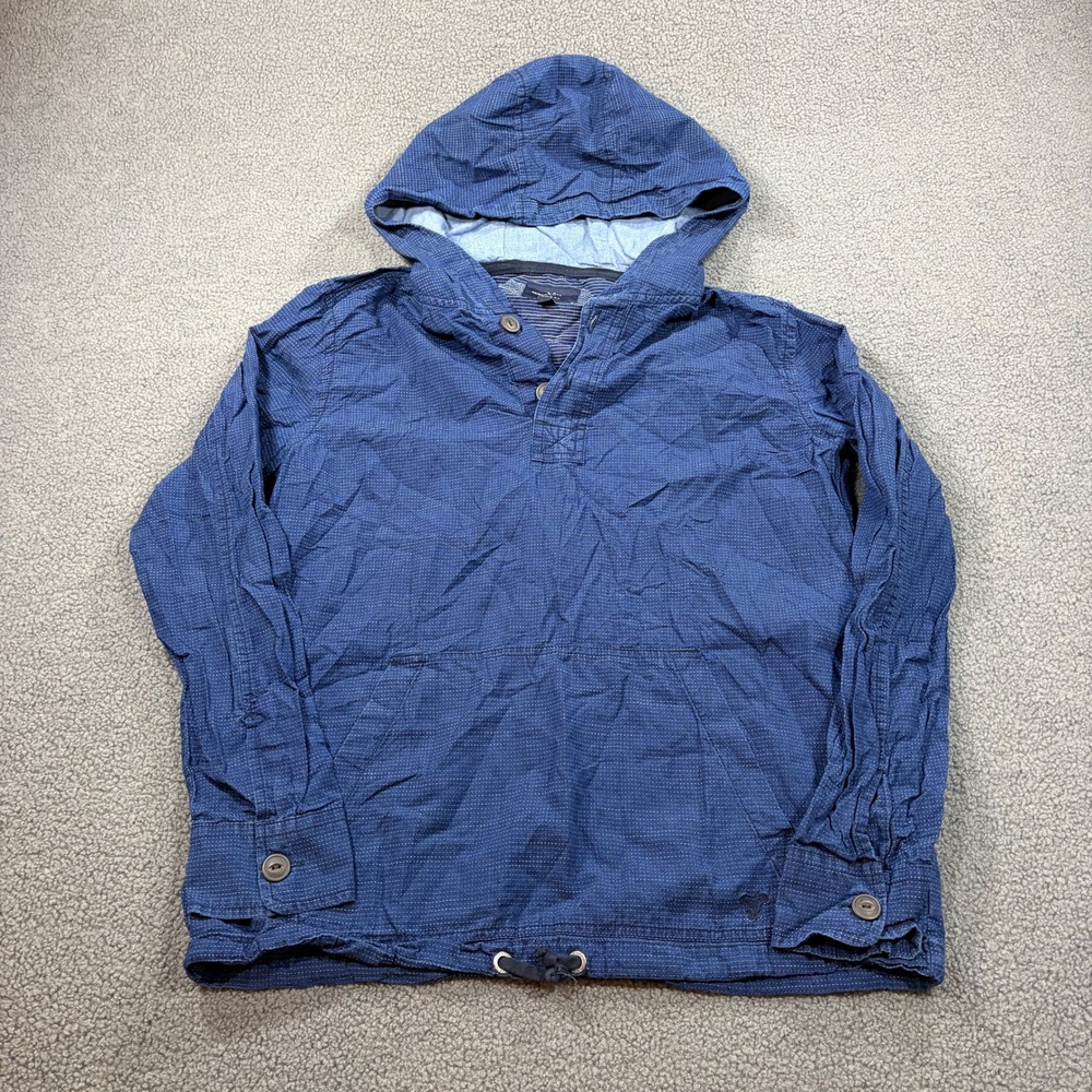 American Eagle Hoodie Mens M Blue Dotted Pullover Classic Fit Cotton Drawstring